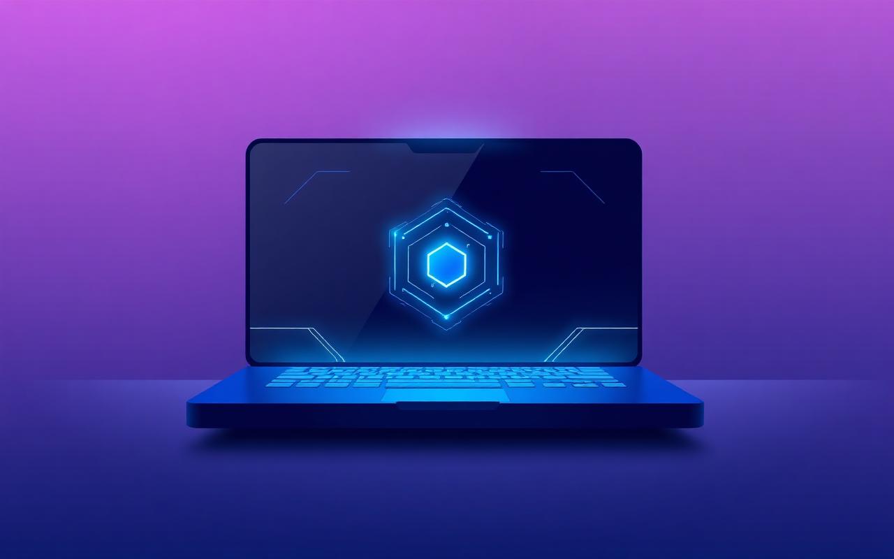 AI-powered website design company Bangalore — laptop with futuristic AI interface